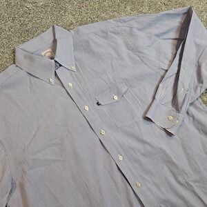 Brooks Brothers Oxford‎ Shirt Mens Large Blue Striped Original Polo Shirt